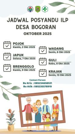 Jadwal POSYANDU ILP Oktober 2025 Desa Bogoran